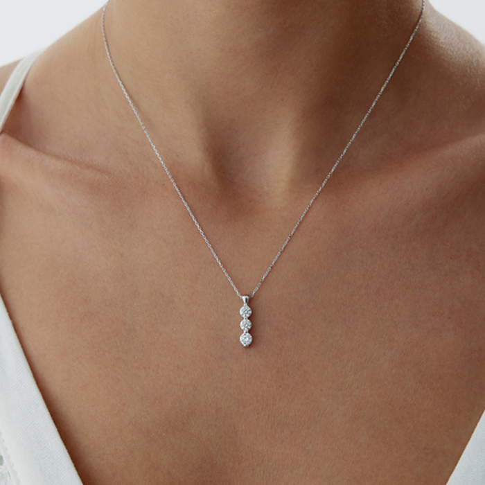 0.60 Karat Trio Pırlanta Kolye - Özkonak