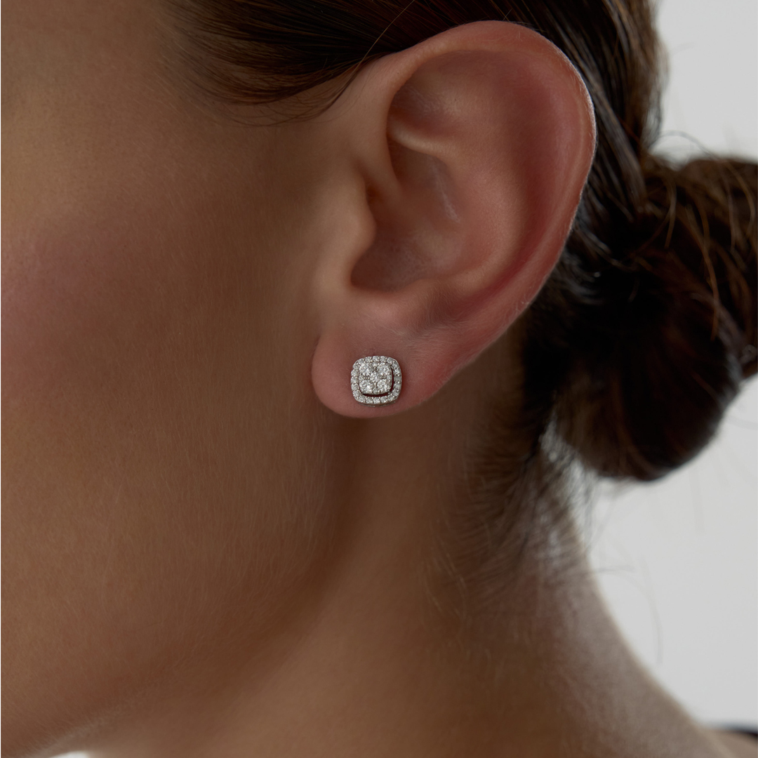 0.62 Ct Pırlanta Lira Baget Küpe - 1