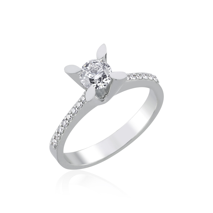 0.64 Ct Pırlanta Folium Tektaş Yüzük - Siempre