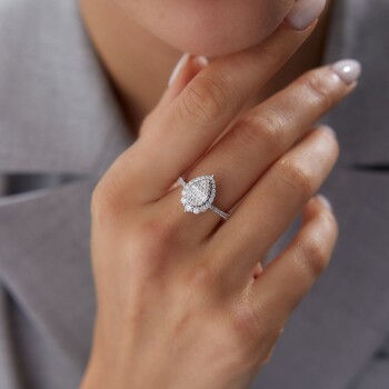 0.65 Ct Pırlanta Damla Yüzük - Siempre