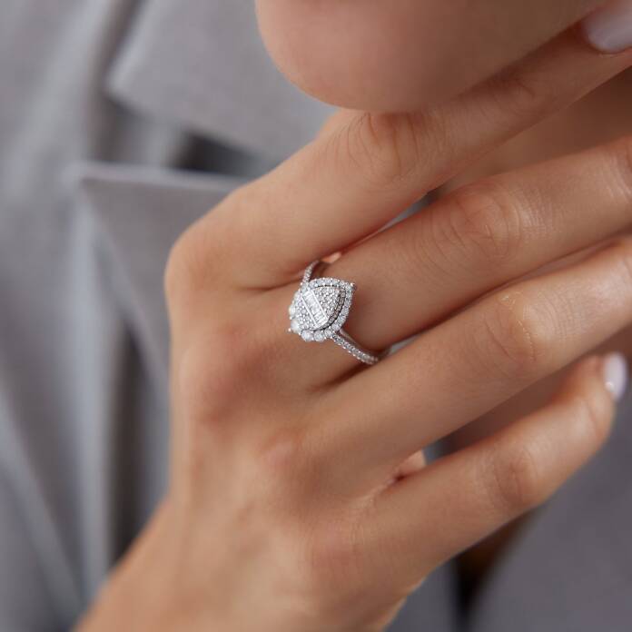 0.65 Ct Pırlanta Damla Yüzük - 2