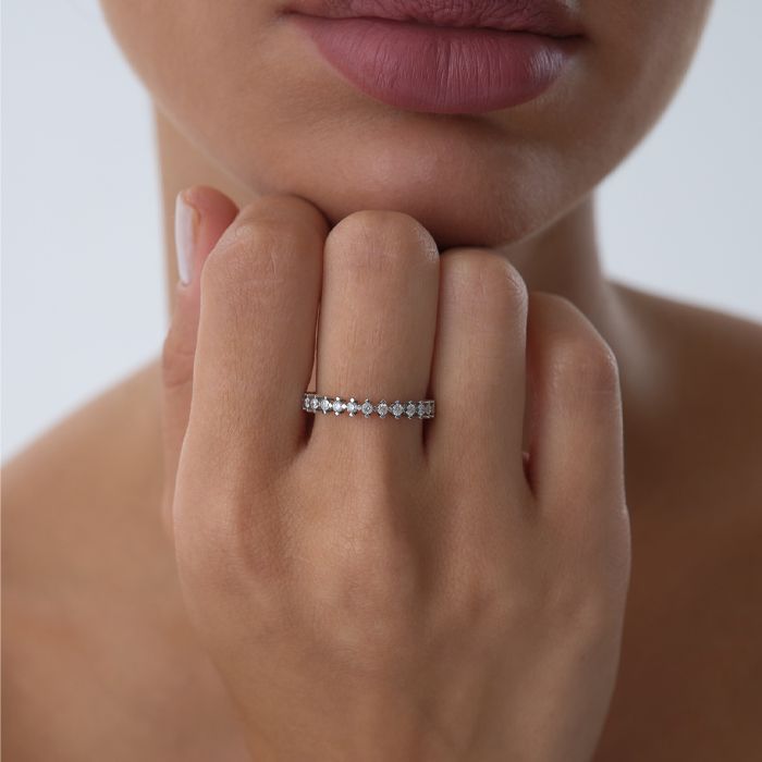 0.66 ct Taş Seli Tamtur Pırlanta Yüzük - Siempre (1)