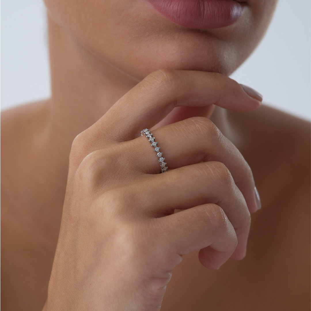 0.66 ct Taş Seli Tamtur Pırlanta Yüzük - 1