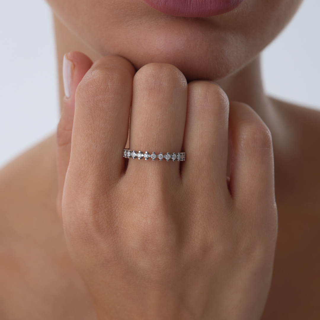 0.66 ct Taş Seli Tamtur Pırlanta Yüzük - 2