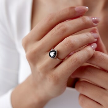 0.70 Ct Elmas Damla Yüzük - Özkonak (1)