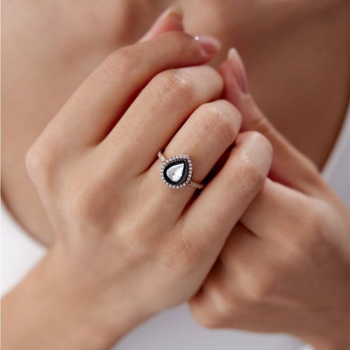 0.70 Ct Elmas Damla Yüzük - 1