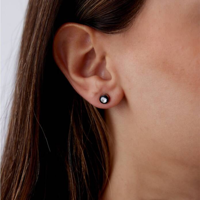 0.70 Ct Elmas Tektaş Yuvarlak Küpe - 1