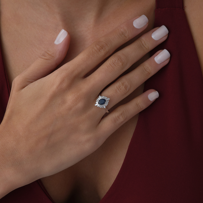 0.76 ct Royal Blue Safir Pırlanta Yüzük - Siempre