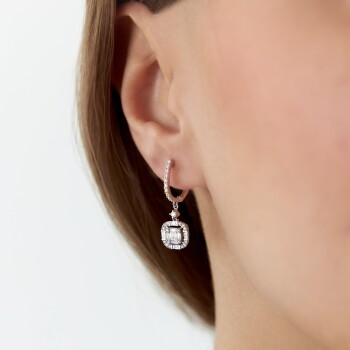 0.80 Ct Pırlanta Mu Kare Baget Küpe - Özkonak (1)