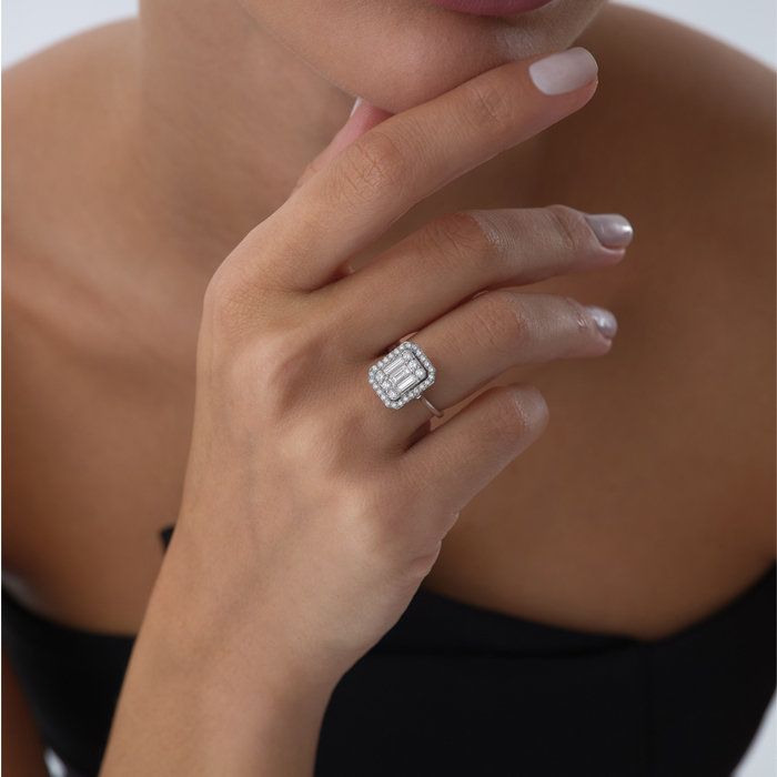 0.81 ct Baget Pırlanta Yüzük - 3