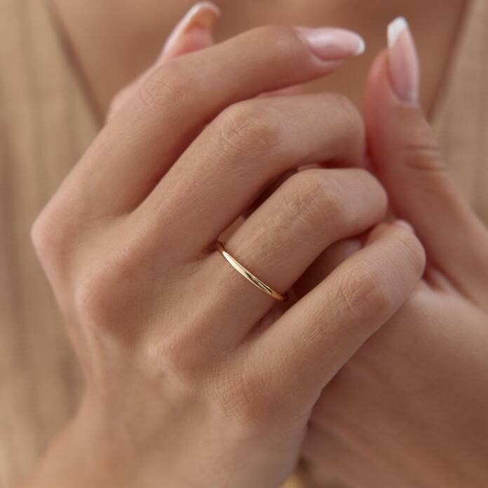 1.0 mm Hadde Düz Alyans - 1