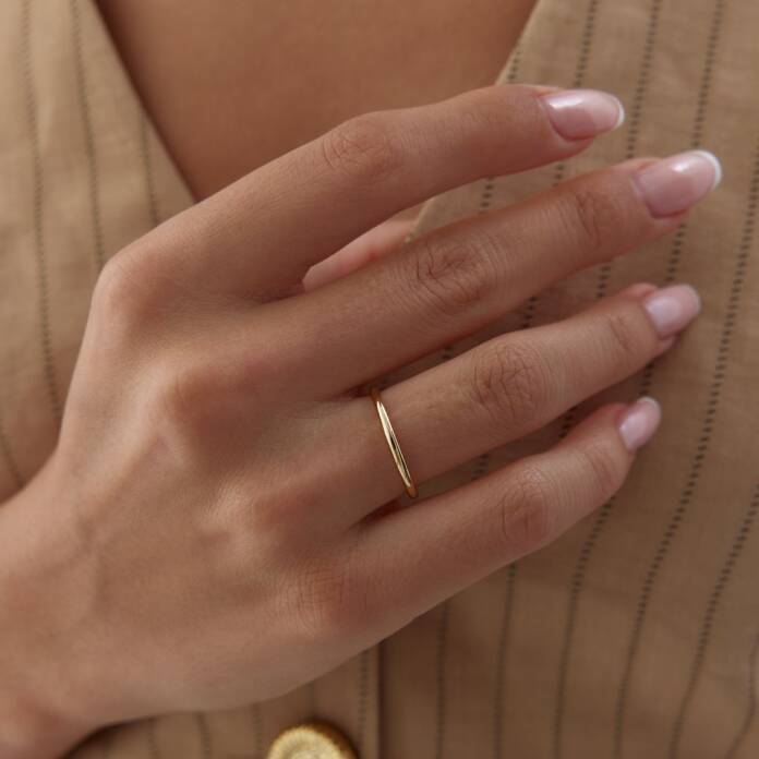 1.0 mm Hadde Düz Alyans - 2