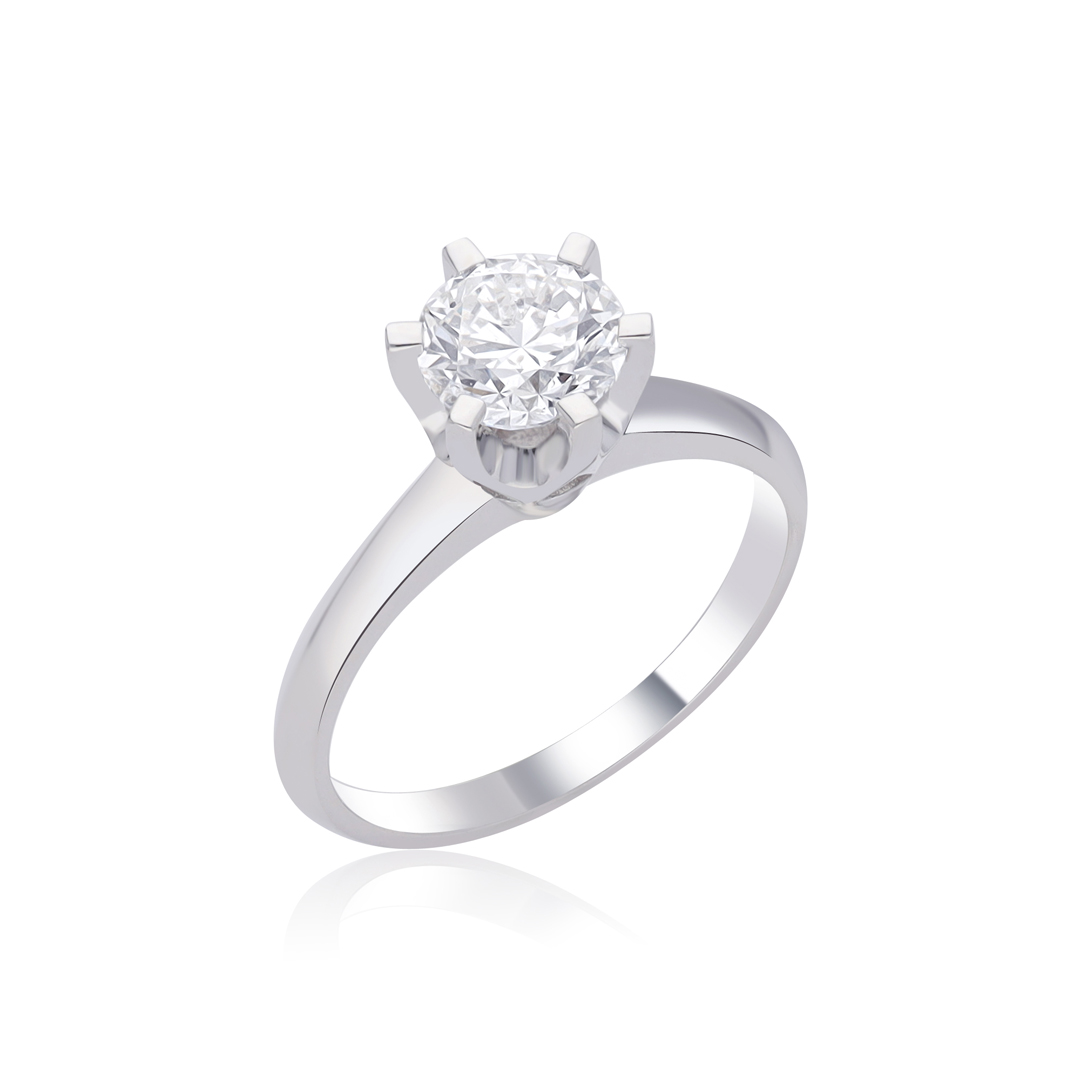 1.00 Ct HRD Sertifikalı Altı Tırnak Pırlanta Tektaş Yüzük - 1