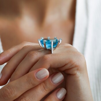 10.00 Ct Aqua Oval Taşlı Pırlanta Yüzük - Özkonak (1)