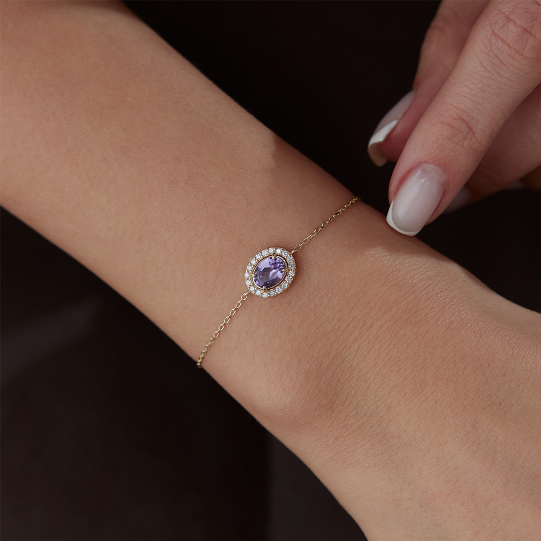 1.04 Karat Ametist Ties Bileklik - 1