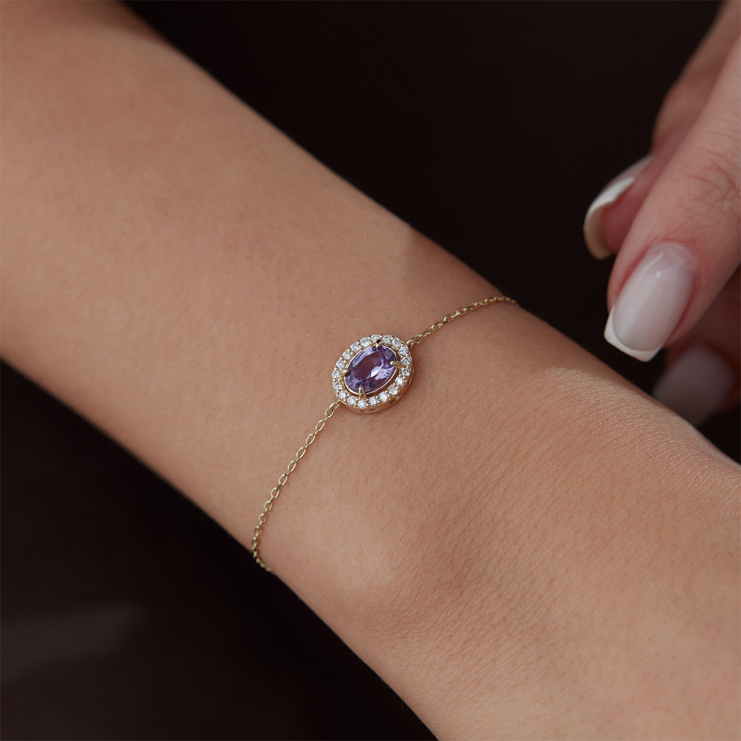 1.04 Karat Ametist Ties Bileklik - 2