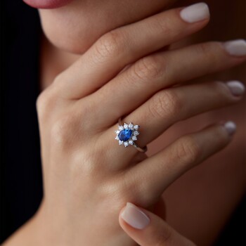 1.09 Ct Pırlanta Safir Yüzük - Siempre (1)