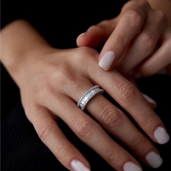 1.18 Ct Pırlanta Yarımtur Pua Tasarım Yüzük - 4