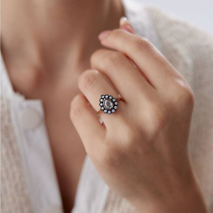 1.25 Ct Elmas Damla Yüzük - 1