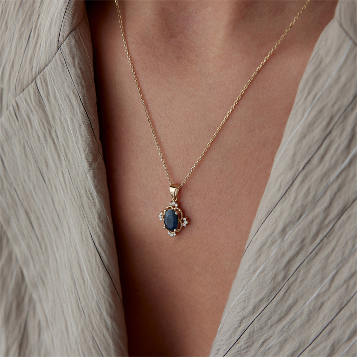 1.28 Karat Pırlanta London Blue Kolye - 2