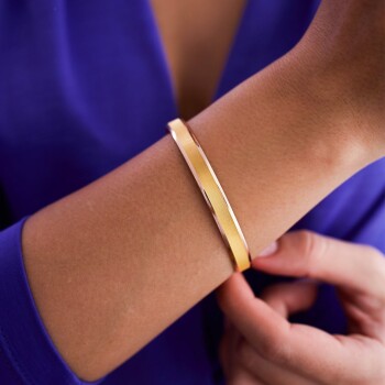 14 Ayar Altın Kumlu Ray Bilezik - Duman