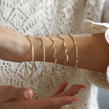 14 Ayar Altın Origami Ajda Bilezik - Koçak (1)