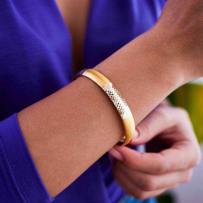 14 Ayar Altın Yılan Derisi Bilezik - 1