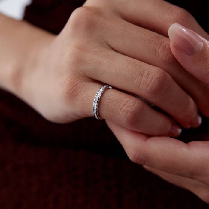 1.42 Ct Pırlanta Mini Baget Tamtur Yüzük - 2