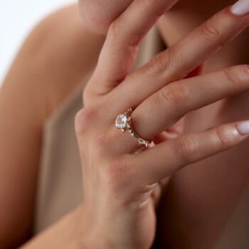 1.44 Ct Pırlanta Beyaz Topaz Taşlı Yüzük - Siempre (1)