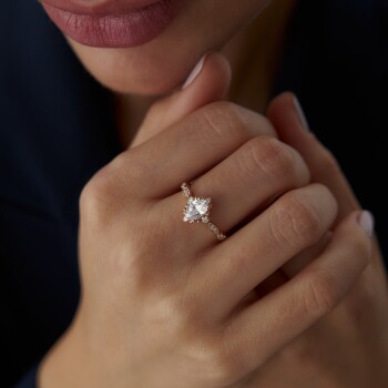 1.62 Ct Pırlanta Oval Beyaz Safir Tasarım Yüzük - Siempre (1)