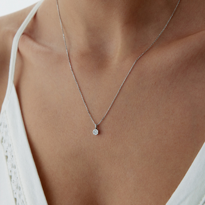 18 Ayar 0.16 Karat Flower Pırlanta Kolye - Özkonak (1)