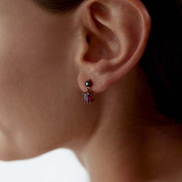 1.97 Ct Elmas Yakut Sallantılı Küpe - Özkonak (1)