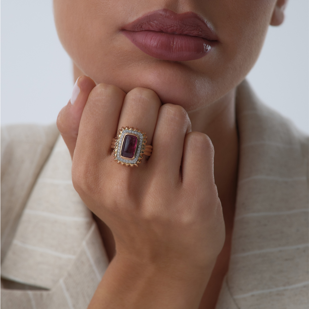 2.00 ct Baget Yakut Pırlanta Yüzük - 1