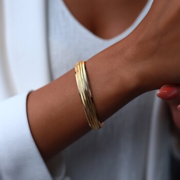 22 Ayar 10.00 Gr Çapraz Çizgili Bilezik - Şen Bilezik