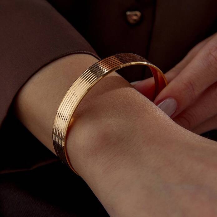 22 Ayar 10.00 Gr Line Çizgili Bilezik - 2