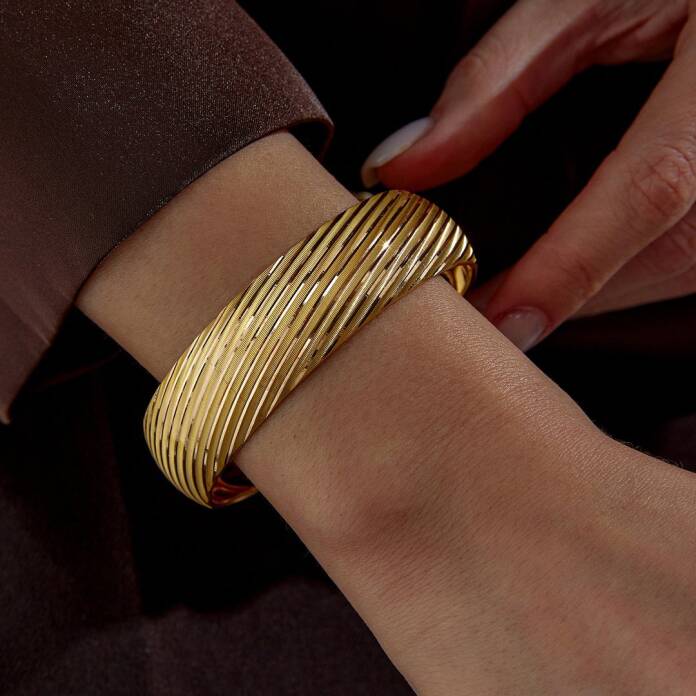 22 Ayar 17.00 Gr Çizgi Desenli Bilezik - 1