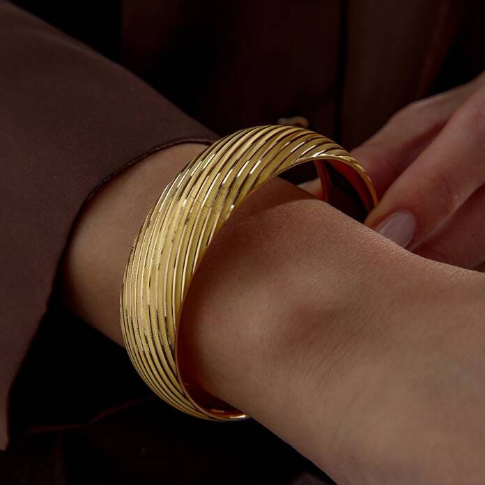 22 Ayar 17.00 Gr Çizgi Desenli Bilezik - 2