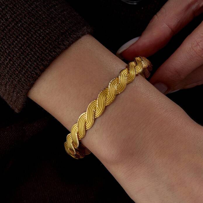 22 Ayar 20.00 Gr Saç Örgüsü Bilezik - 1