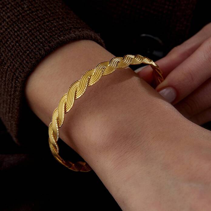 22 Ayar 20.00 Gr Saç Örgüsü Bilezik - 2