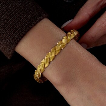 22 Ayar 20.00 Gr Saç Örgüsü Bilezik - Şen Bilezik