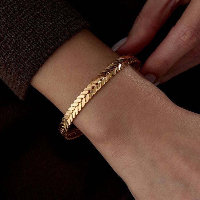 22 Ayar 25.00 Gr Başak Burma Bilezik - 1