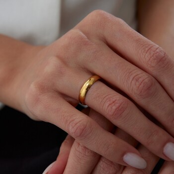 22 Ayar 4.00 mm Bombe Klasik Alyans - 5