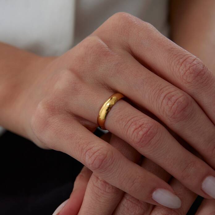 22 Ayar 4.00 mm Bombe Klasik Alyans - 5