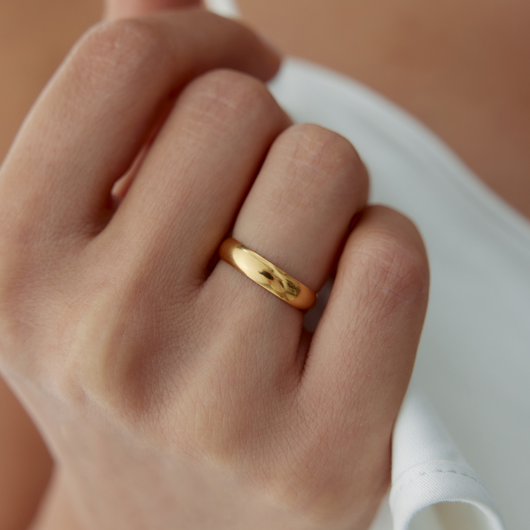 22 Ayar 4.00 mm Bombe Klasik Alyans - 3