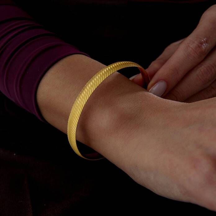 22 Ayar 8.00 Gr Çapraz Çizgili Bilezik - 2