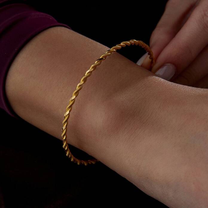 22 Ayar 8.00 Gr İkili Burma Bilezik - 2