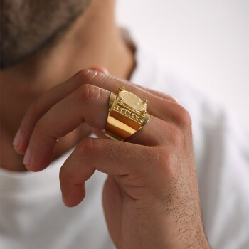 22 Ayar Çeyrek Altın Erkek Yüzük - C.sümer (1)