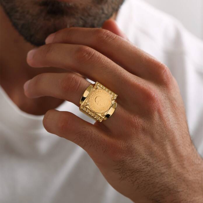 22 Ayar Çeyrek Altın Erkek Yüzük - 1