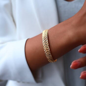 22 Ayar Dörtgen Bilezik - Şen Bilezik