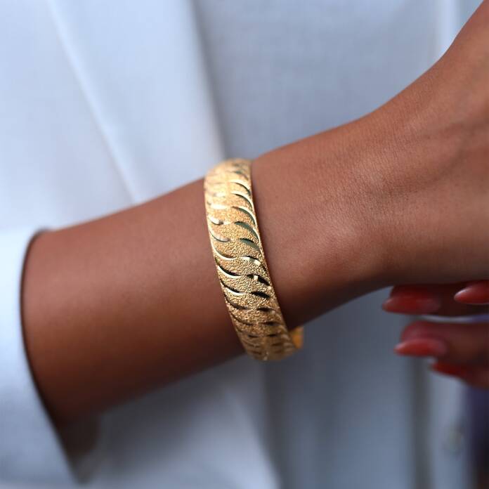 22 Ayar Kıvrımlı Parlak Bilezik - 1